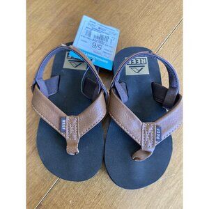 Reef Little Twinpin Kids Sandals Brown Size 5/6 - Durable & Comfortable Flip-Flo